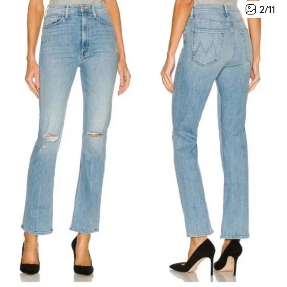 MOTHER High Rise Dreamer Jeans in Light Blue